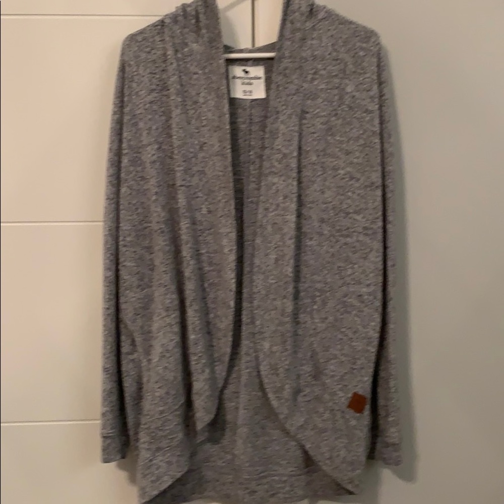 Abercrombie kids long, hooded cardigan sweater